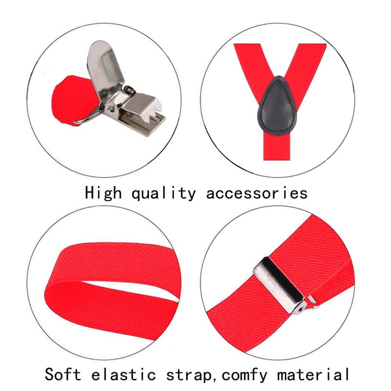 GUCHOL Suspenders for Kids,Toddler - Adjustable Elastic Suspender for Baby,Boys,Girls,Suitable for 1 to 6 old (Red) - Image 3